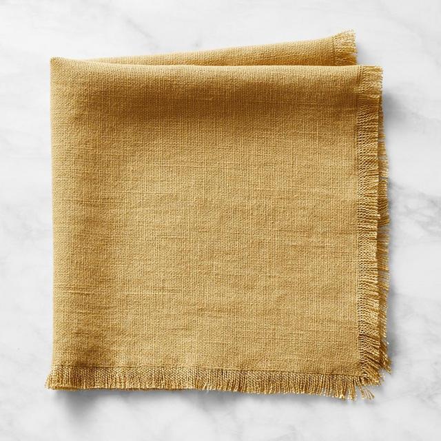 Fringed Napkins, 20" X 20", Set of 4, Gold