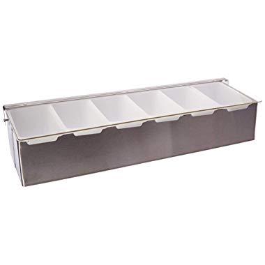 New Star 48049 Stainless Steel Condiment Dispenser with 6 Compartments