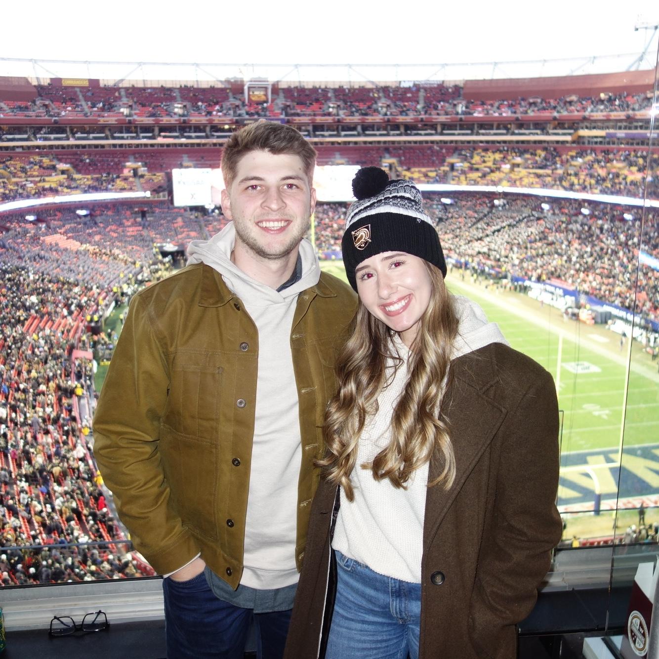 At the Army Navy game supporting Thomas’s younger brother Peter who attends West Point!