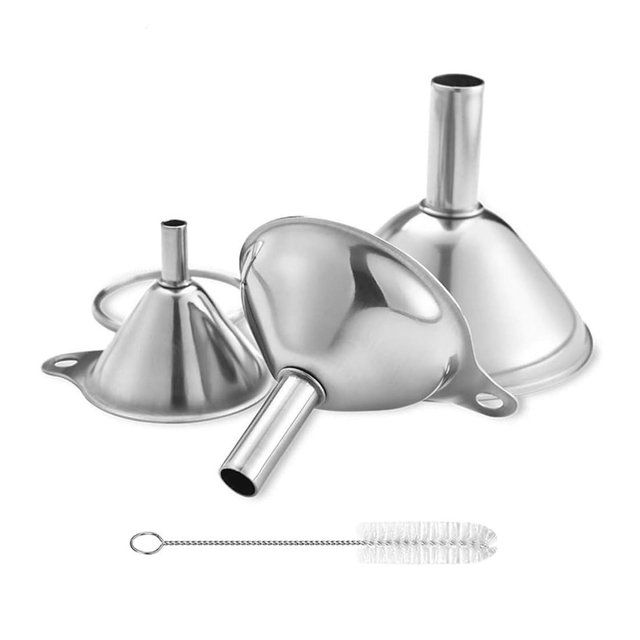 Home Collection Stainless Steel Funnel Set of 3