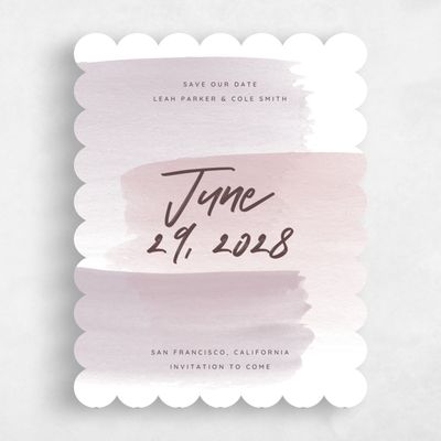 Pink Scalloped Wedding Save the Date - Bailey Classic