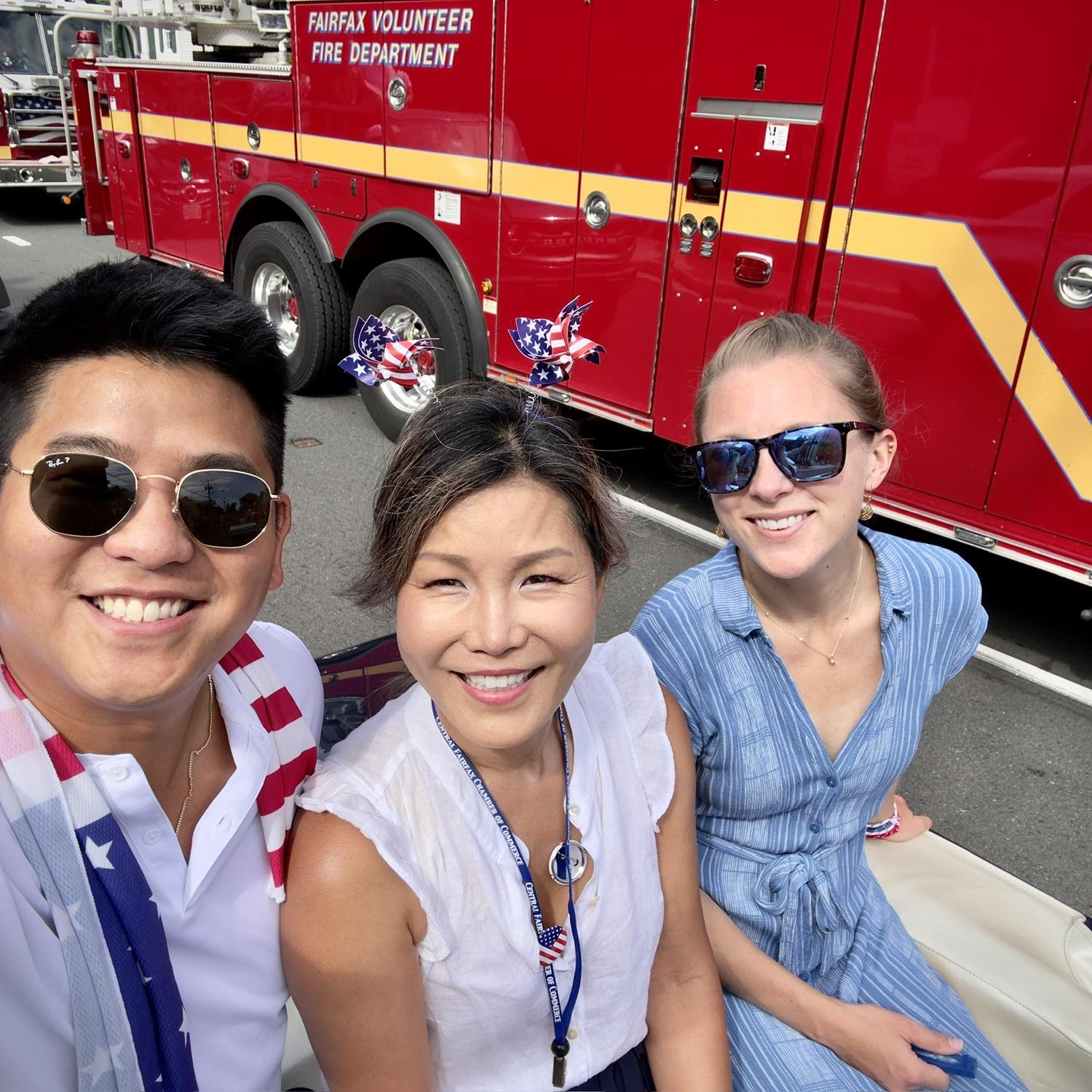 Fourth of July parade with Corey’s mom So, who was at the time on Fairfax City’s council