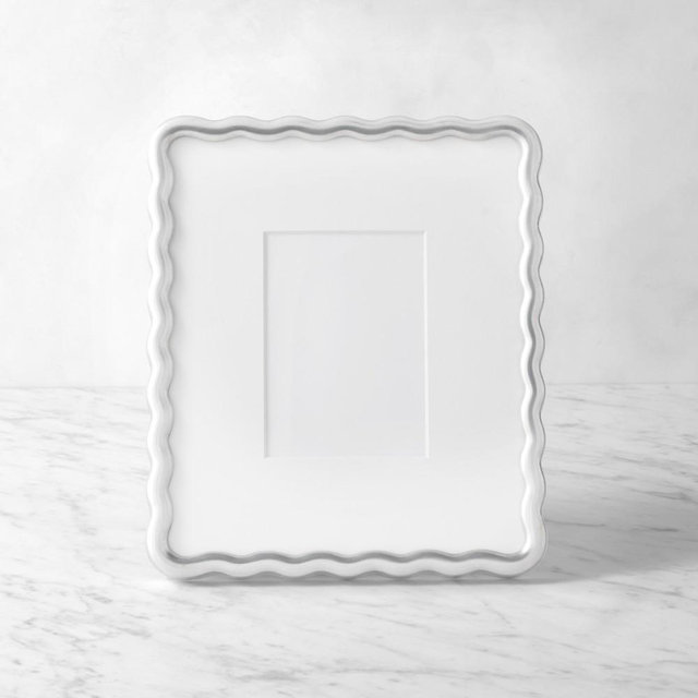 Aerin Wave Gallery Frame, 5" x 7", Silver Leaf