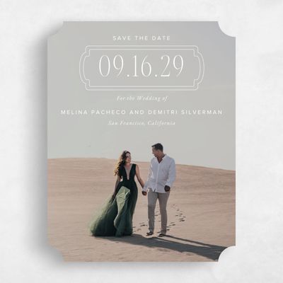 White Ticket Wedding Save the Date - Ivette Photo