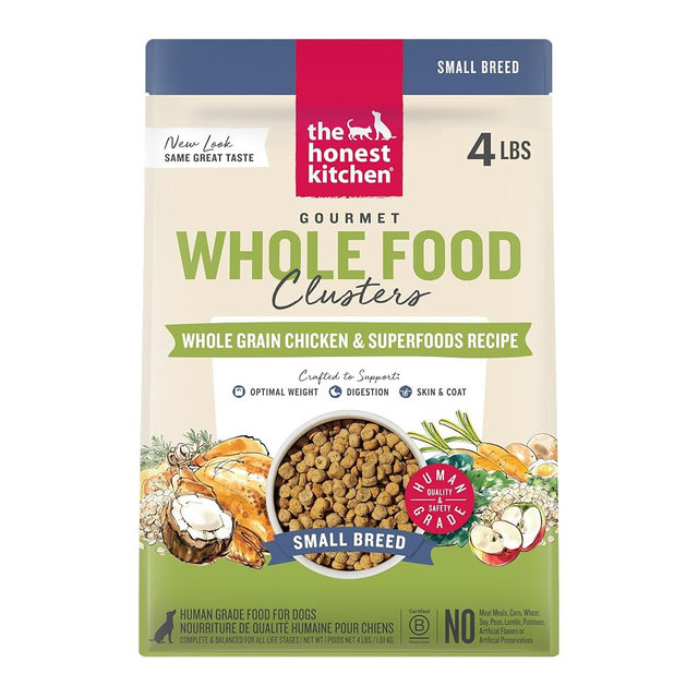 The Honest Kitchen Whole Food Clusters Small Breed Whole Grain Chicken Dry Dog Food, 4 lb Bag