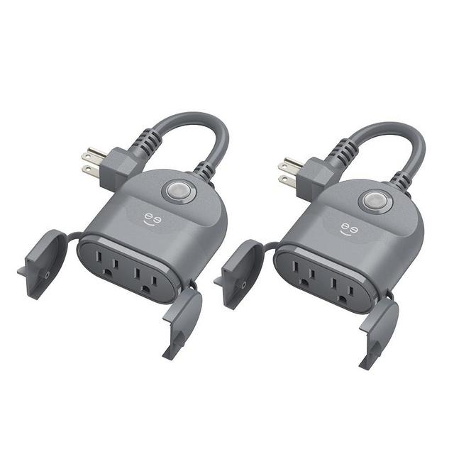Geeni Outdoor Duo Wi-Fi Smart Plug, Weatherproof, No Hub Required, Wireless Remote Control and Timer -Smart Plug Compatible with Alexa, The Google Home (2 Outlets 2-Pack)
