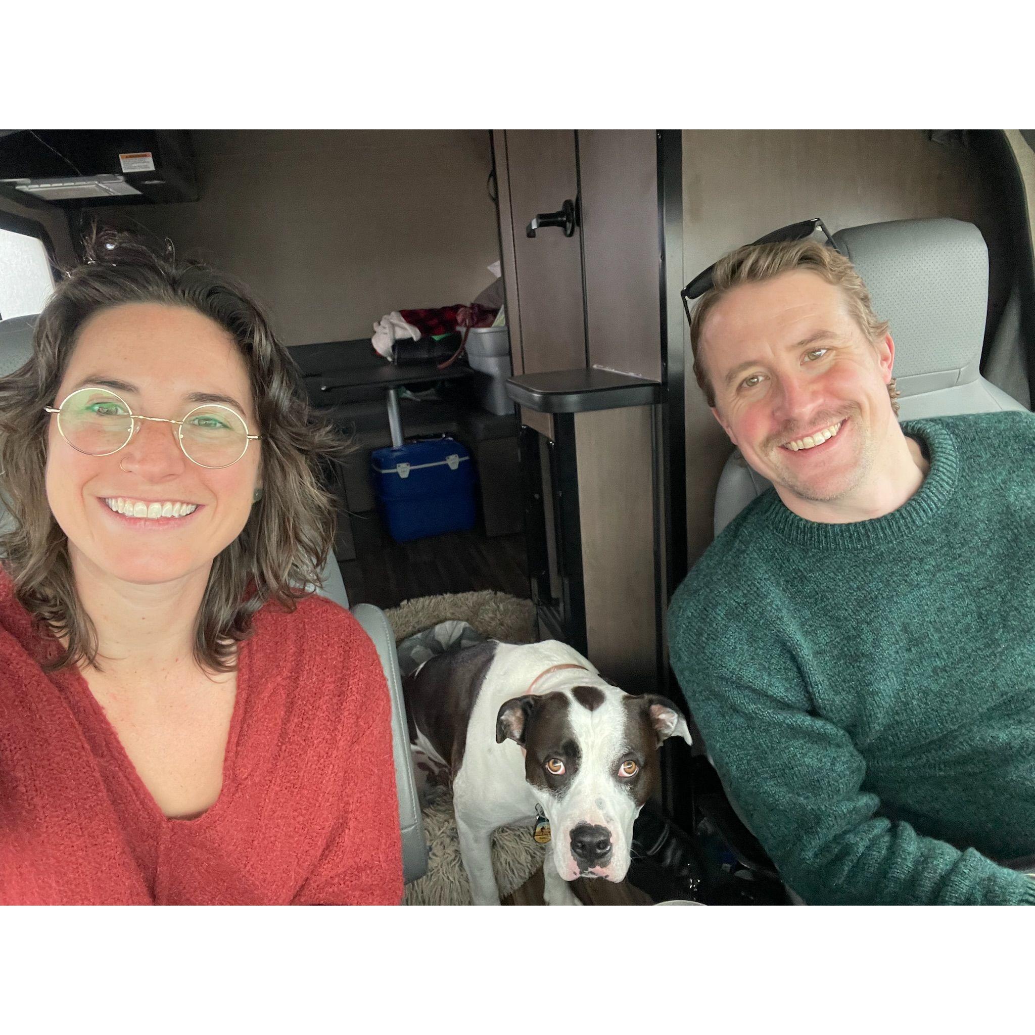 December 2023-RV trip down to North Carolina to mine Emeralds! Poor Ichy did not love the ride in the RV.