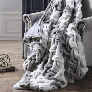 Faux Fur Braided Throw