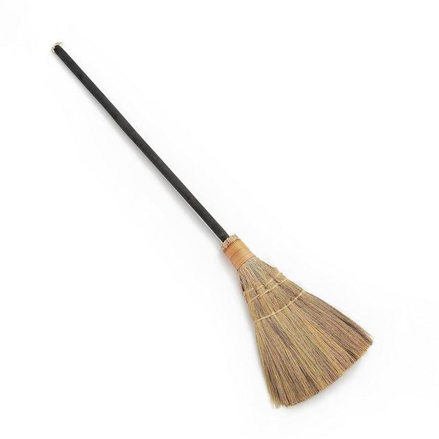 TTS For Home Vietnamese Straw Soft Black Broom for Cleaning with Long Handle Broom- Broom Decorative 9.45'' Width, 45.28" Length