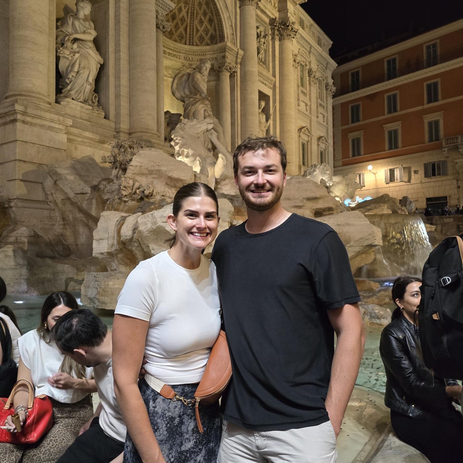 Not to be corny but when I threw my coin into the fountain - I wished that Jack would propose to me.