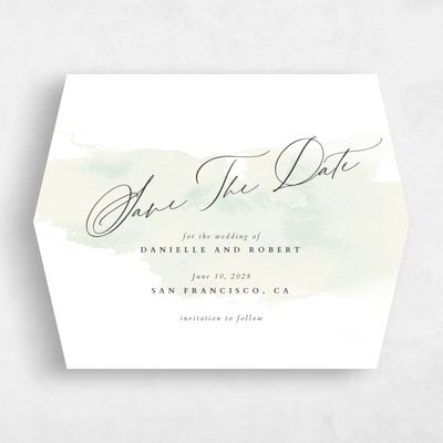 Green Diamond Wedding Save the Date - Lombok Landscape