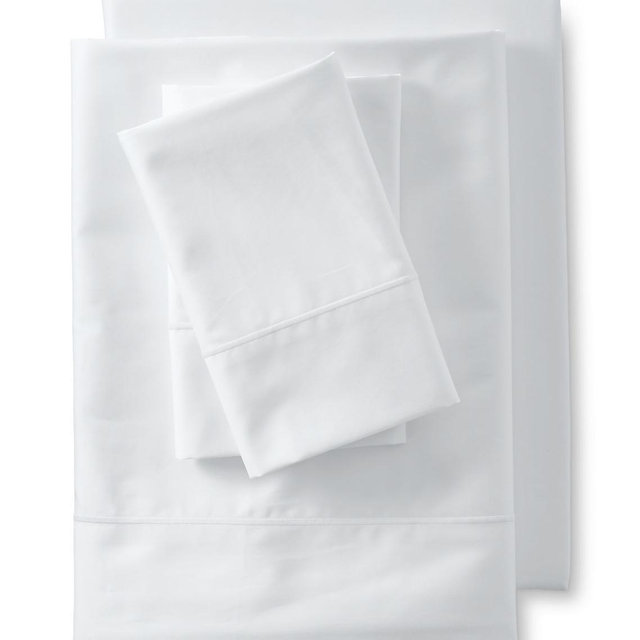 Lands’ End 400 Thread Count Premium Supima Cotton Sateen Bed Sheet Set - Colorway: White Size: King
