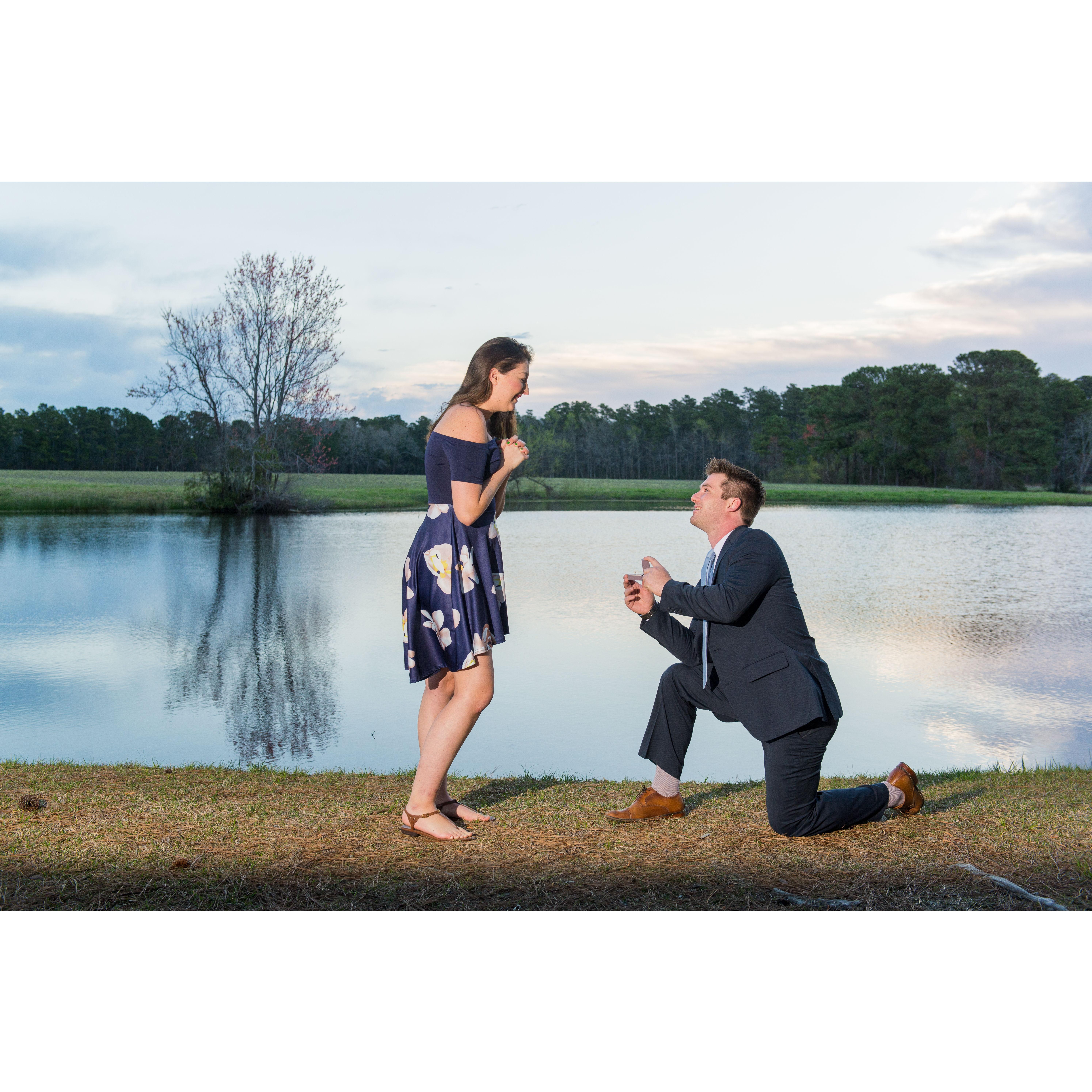 On February 14th, 2022 Aaron Roehm proposed to Annie Ray on the family farm near their beloved pond.