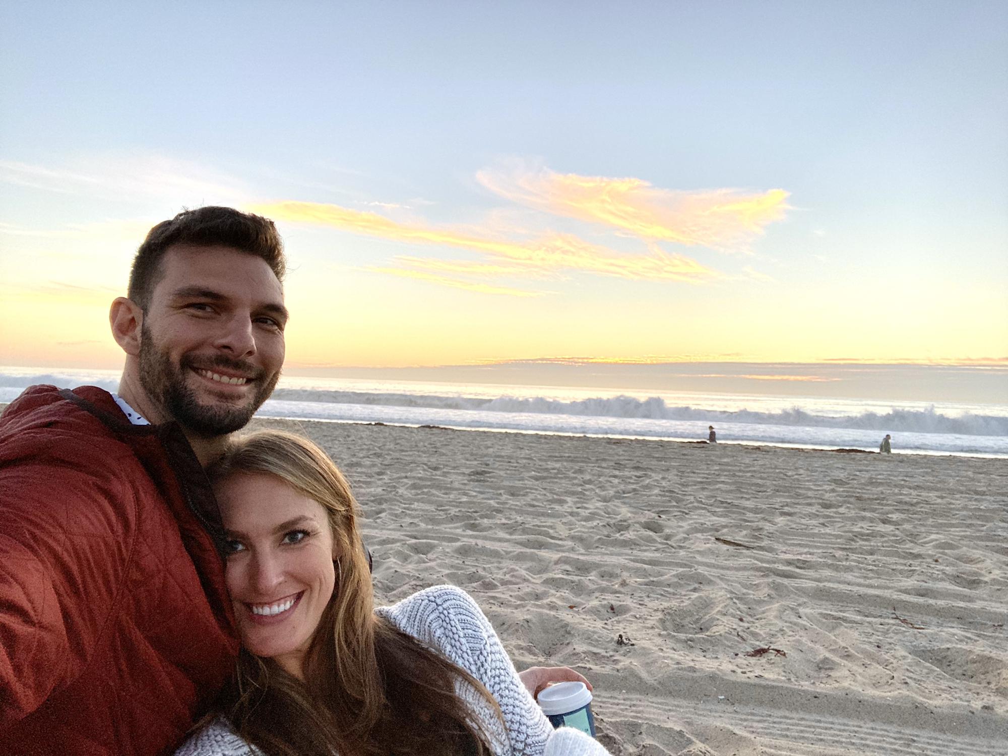 California sunset to end an amazing day celebrating our engagement