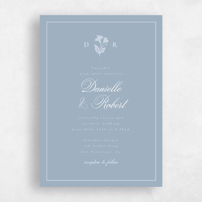 Powder Blue Wedding Invitation - Fawn Classic