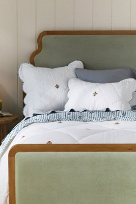 Parker Cotton Floral Icon Embroidered Quilt