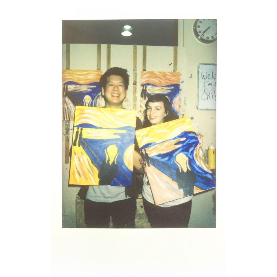 April 2018
We're lucky enough to have our birthdays in the same month, so we typically schedule one big party for the both of us. In 2018, we had a paint night. Admire our masterpieces!