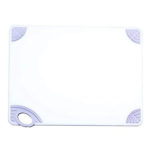 Winco CBN-1520WT, 15x20x1/2" Rectangular Cutting Board with White Rubber Grip Hook, Plastic Chopping Board (White)