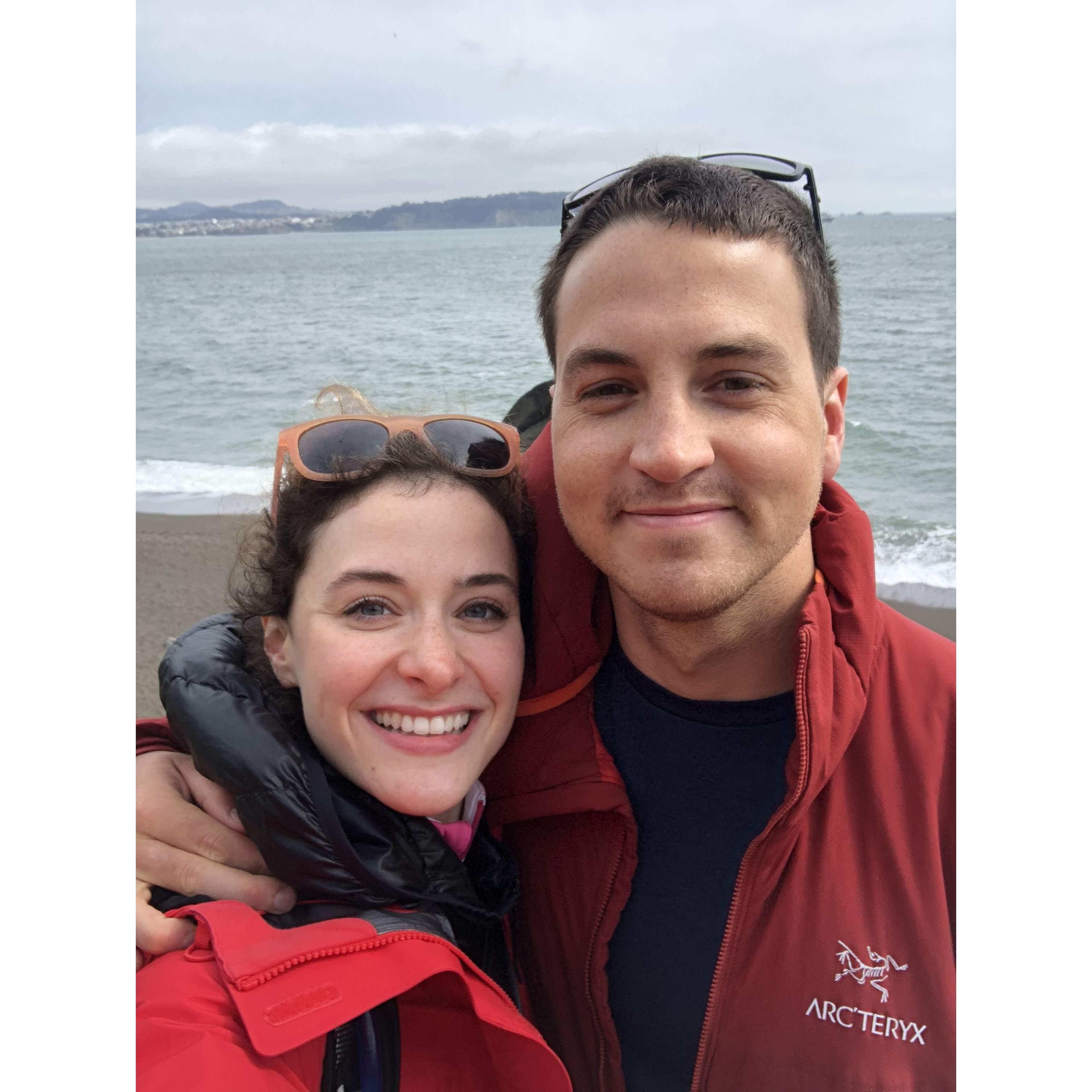 Bryan just saw a whale breach; McKenzie missed it. At least we got a cute pic :)