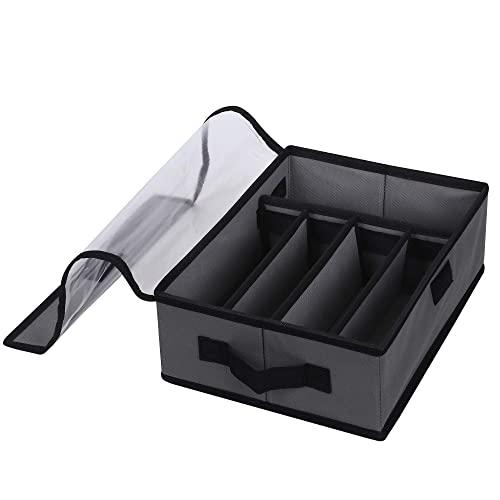 ATBAY Flatware Storage Chest, Container Box with Lid for Utensils Large Capacity (Gray 1Pack)