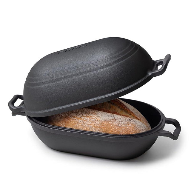 FRRLY Cast Iron Loaf Pan with Lid-Bread Baking Pan for Sourdough,Pre-Seasoned Dutch Oven, 11 X 7 Inch Loaf Pans for Homemade,Heavy Duty with Even Heating