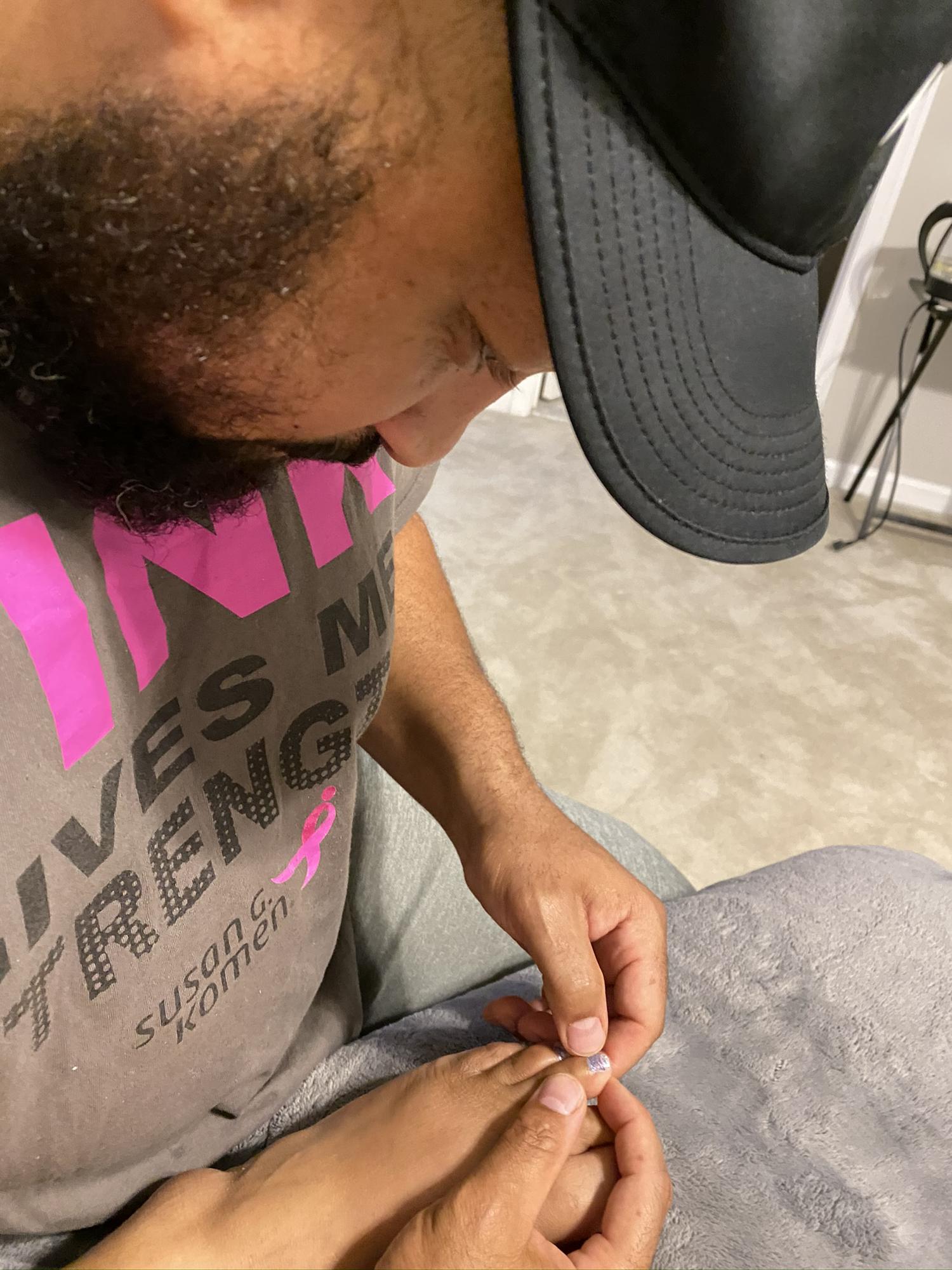 A King giving his Queen and pedicure....with Kristen's ColorStreet nail polish
