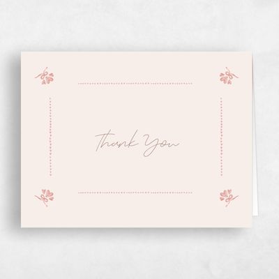 Deep Blush, Pink Wedding Thank You - Coeur Landscape