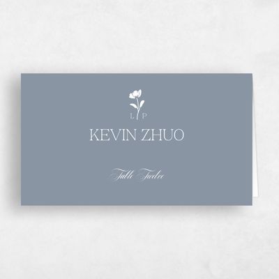 Dusty Blue Wedding Place Card - Kendall