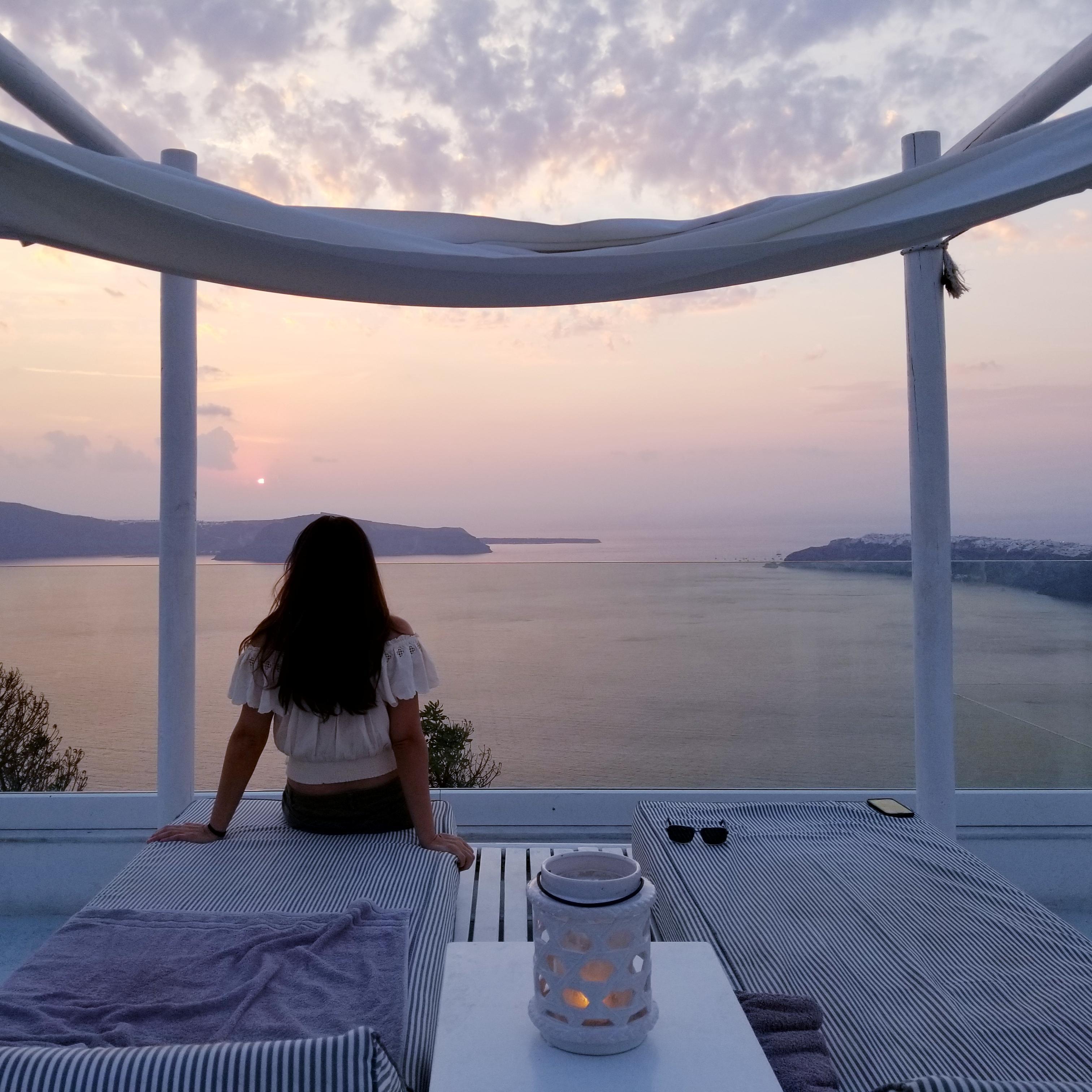 Unbeatable view - Julia in Santorini, Greece