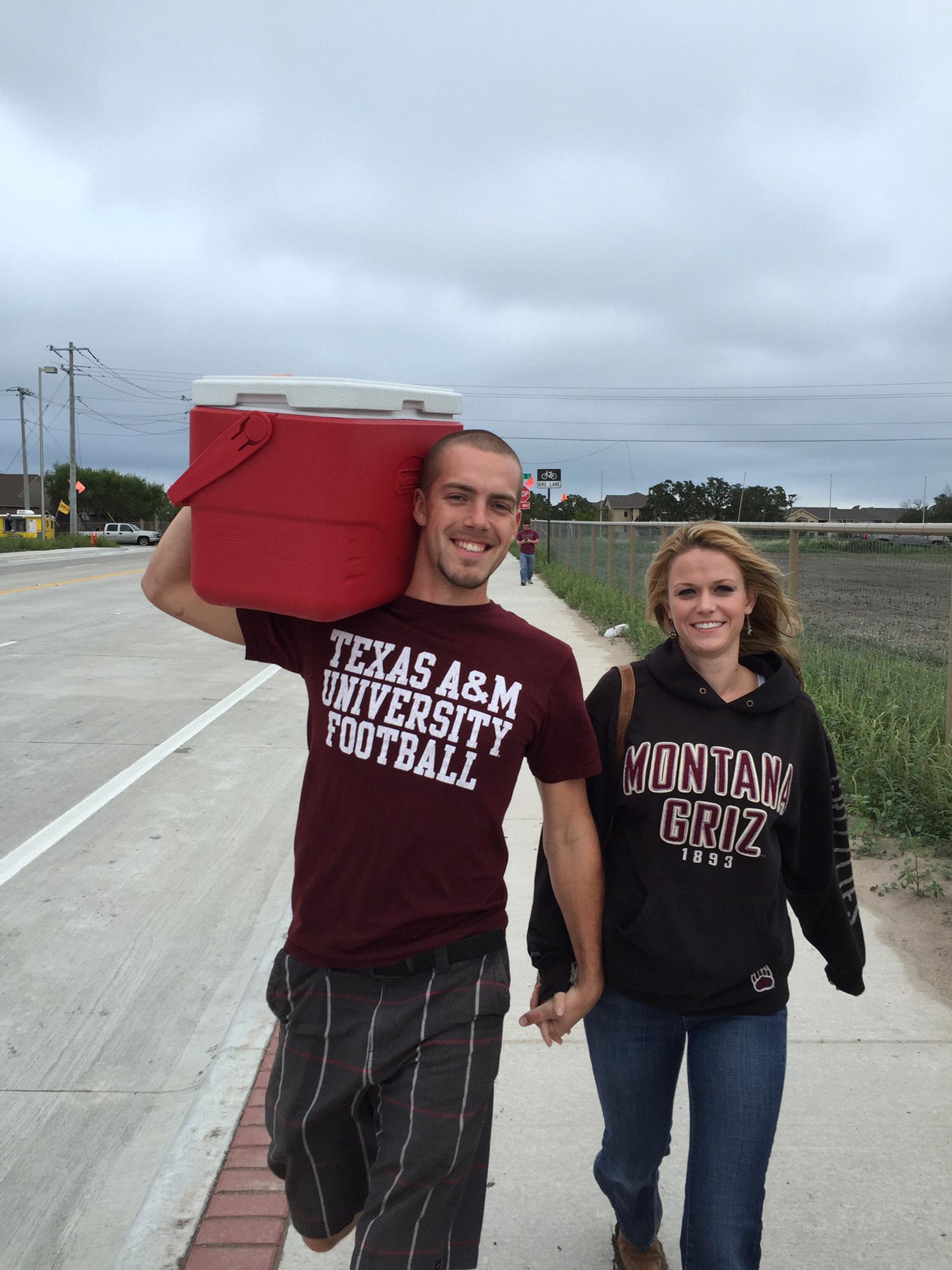 Kelly's first Texas A & M football game.