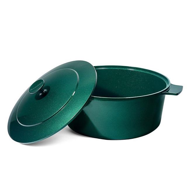 Granitestone Diamond 6.5 Quart Dutch Oven Pot with Lid, Ultra Nonstick Healthy Mineral & Diamond Coating Surface, Self-Basting Lid, Metal Utensil Safe, 100% PFOA Free, Green