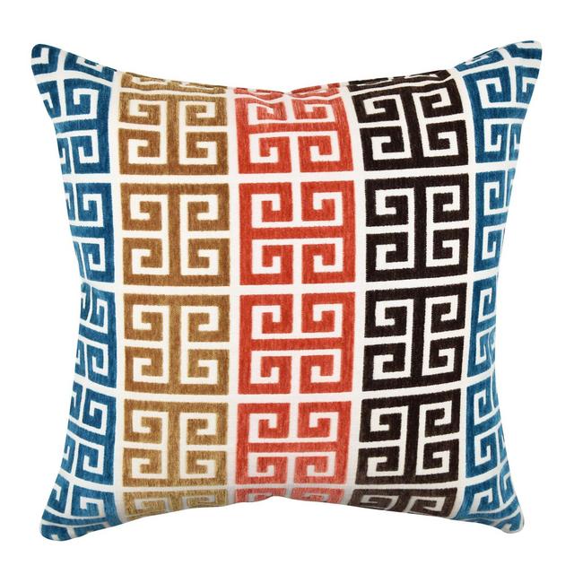 Vesper Lane GK01BRZ20I Greek Key Throw Pillow, 20" x 20", Brown