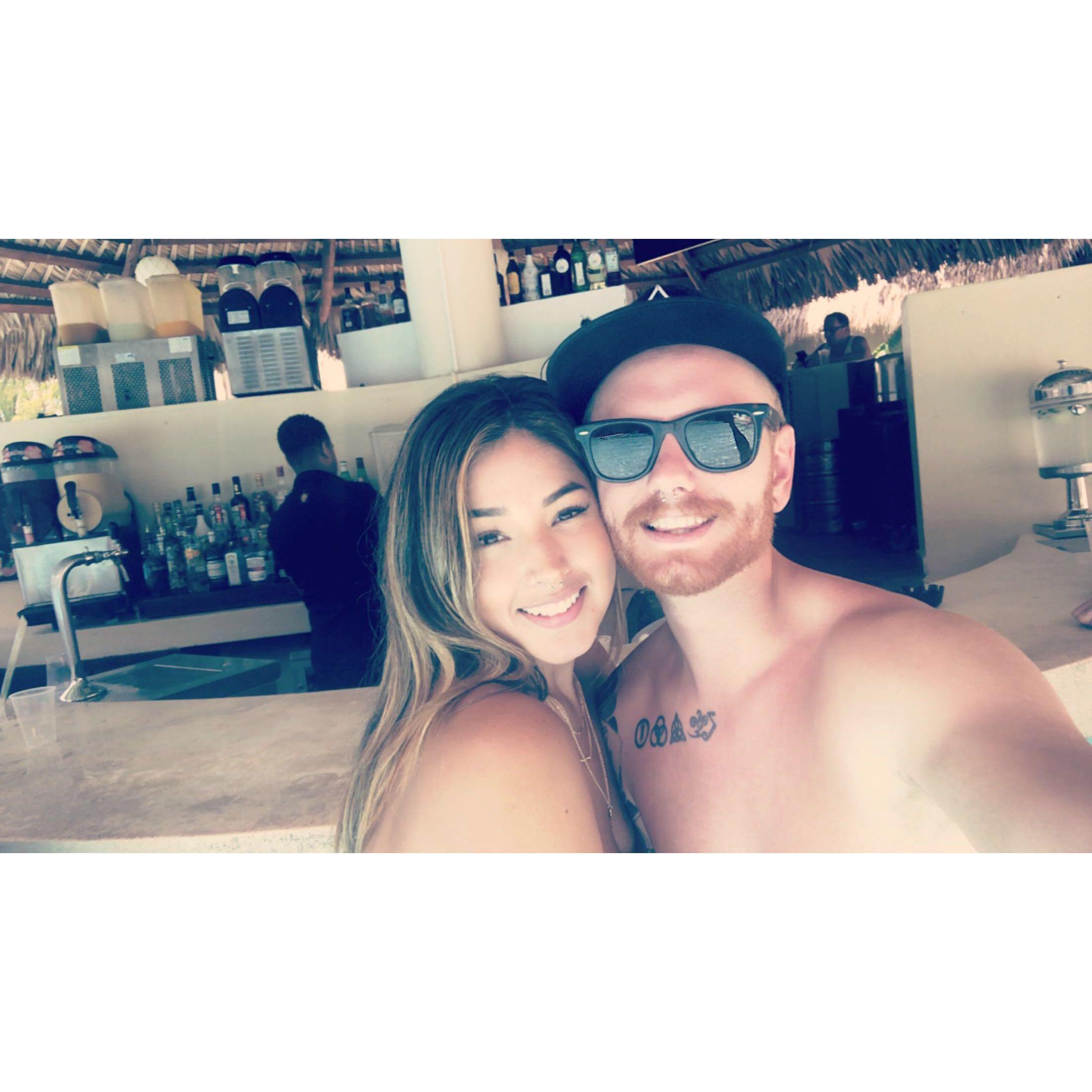 At the swim up bar in Dominican Republic - Punta Cana
