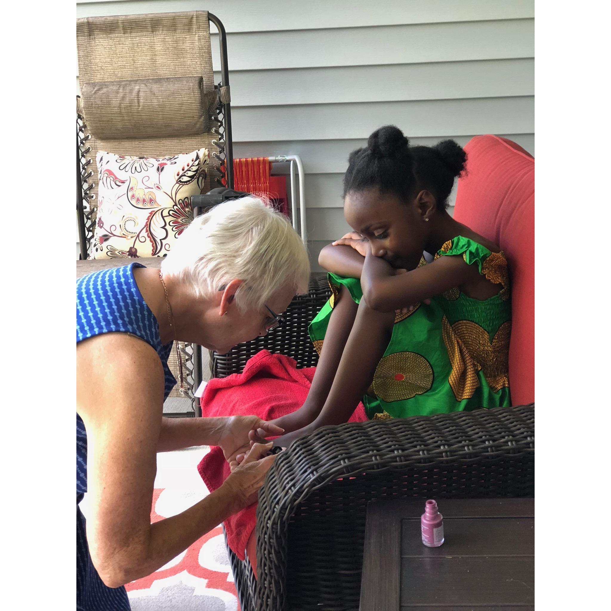 Girl time with "Grandma Susan."