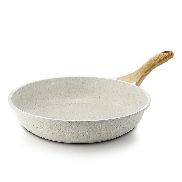 SENSARTE Nonstick Ceramic Frying Pan Skillet, 12.5 Inch Omelet Pan, Healthy Non Toxic Chef Pan, Induction Compatible Egg Pan with Heat Resistant Handle, PFAS-Free, White