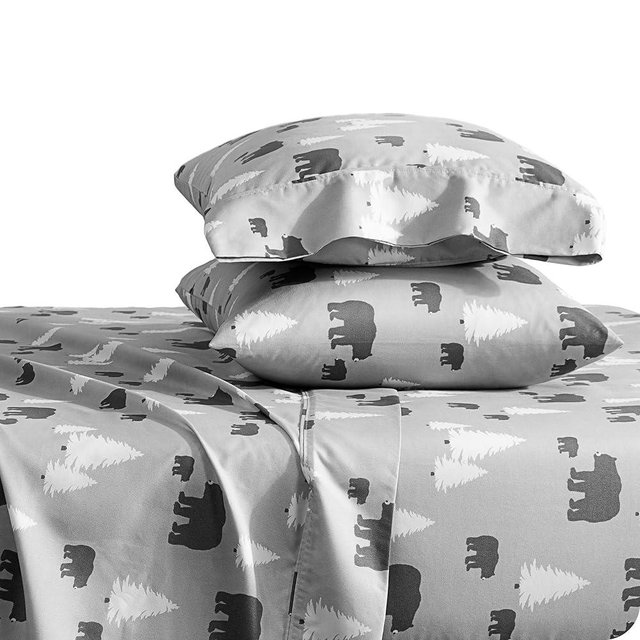 Bare Home Queen - Christmas Sheet Set - Luxury 1800 Ultra - Double Brushed Soft Microfiber - Deep Pockets - Easy Fit - 4 Piece Set - Holiday Bed Sheets (Queen, Kodiak)