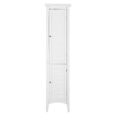 Slone 2 Door Shuttered Linen Cabinet White - Elegant Home Fashion