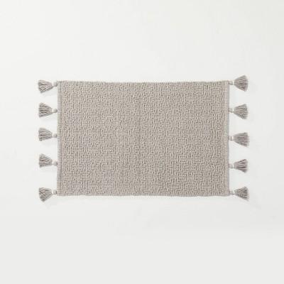20" x 32" Solid Tassels Bath Rug Gray - Hearth & Hand™ with Magnolia