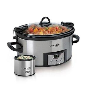Crock-pot SCCPVL619-S-A 6-Quart Metallic Cooker with Hinged Lid, Black
