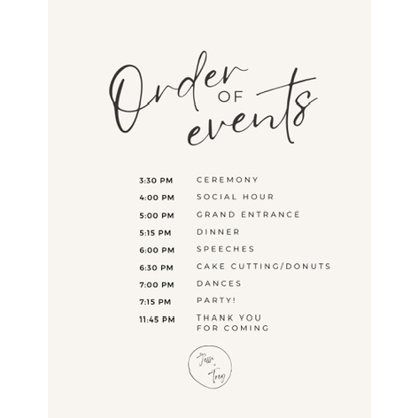 Wedding day timeline!
