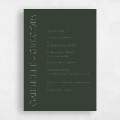 Deep Forest, Green Wedding Invitation - Payton Classic