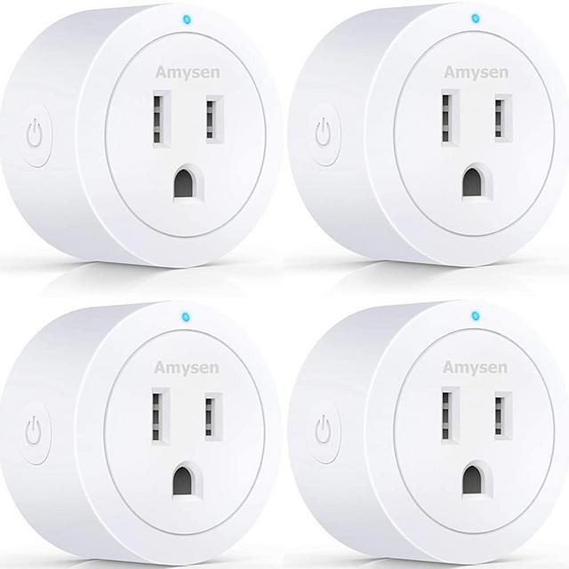 Smart Plug Amysen - A Certified Compatible with Alexa, Echo & Google Home – Only WiFi 2.4G (4 Pieces)