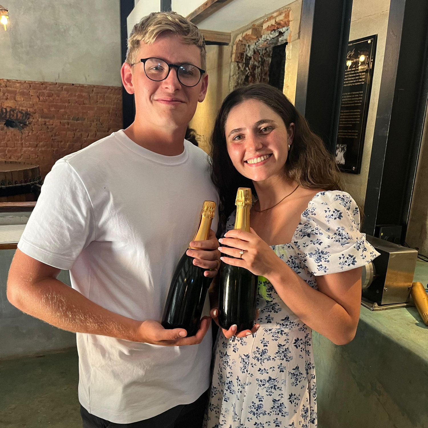 Rohan surprised me by having us make our own sparkling wine to open on the day of our wedding and our first wedding anniversary.