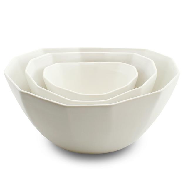 Porcelain Nesting Bowl Set - Silk White