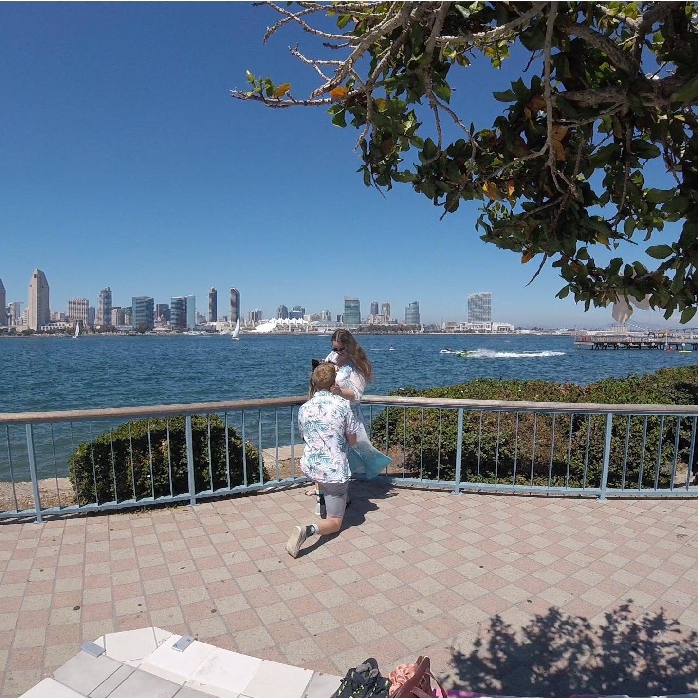 If you look close enough, it looks like Matt has ears because I refused to put Pinot down as he proposed! He also spent 30 min strapping this Go Pro to a tree for this picture.