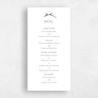 White Wedding Menu - Brunate