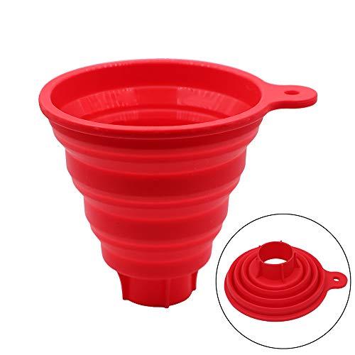 KongNai Silicone Collapsible Funnel for Jars, Foldable Large Canning Jar Funnel for Wide Mouth and Regular Jars, Food Grade Jam Spice Funnel for Canning Transferring of Liquid Solid Bean
