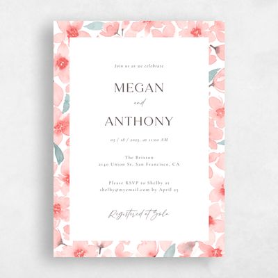 Soft Pink Wedding Wedding Shower Invitation - Shinya
