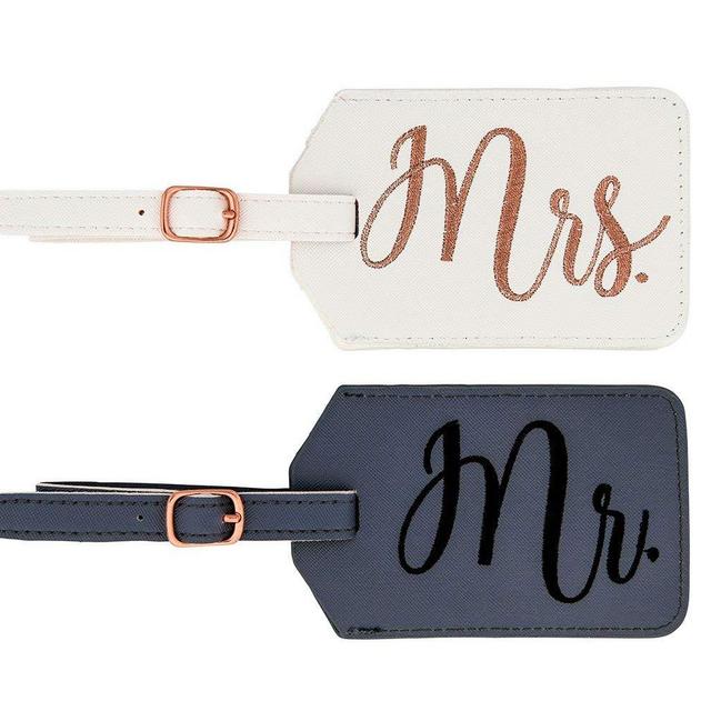 Miamica Luggage Child Code - Miamica Mr. and Mrs. Bridal Luggage Tags, Gray and White