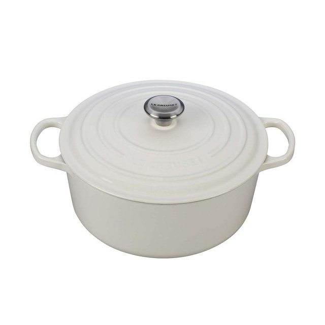 Le Creuset Round Dutch Oven, White, 7.25 qt.